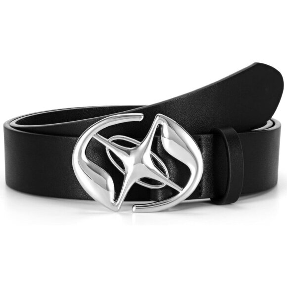 Women\'s Buckle Cowgirl Belts Bling Faux Leather Belt With Cross and Diamond